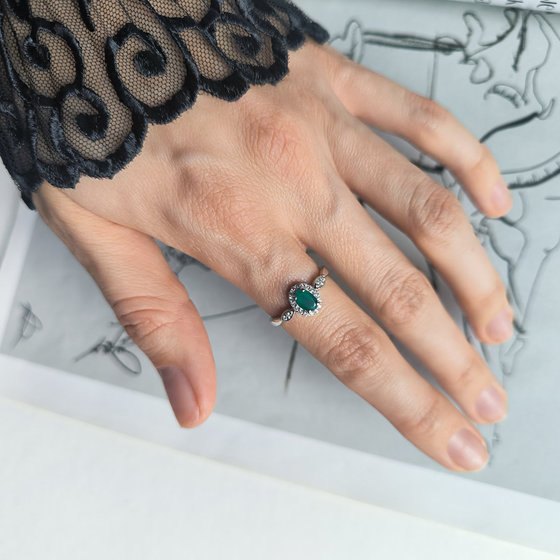 Серебряное кольцо с агатом 0.62ct