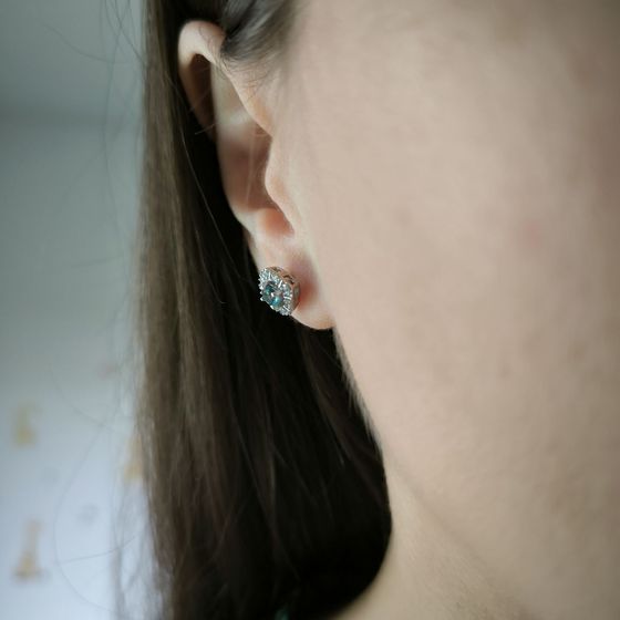 Серебряные серьги с топазом Лондон Блю 0.69ct