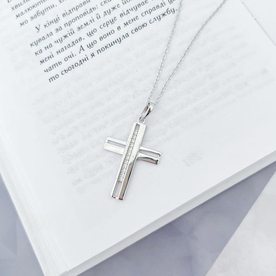 Silver necklace with phianites