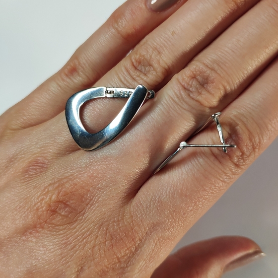 Silver earrings without stones