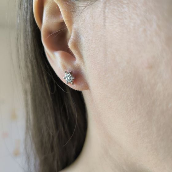 Срібні сережки з фіанітами