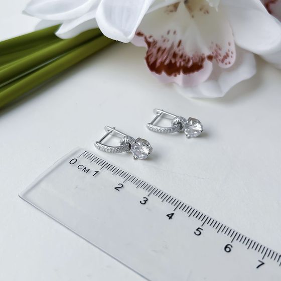 Silver Earrings with Fianites