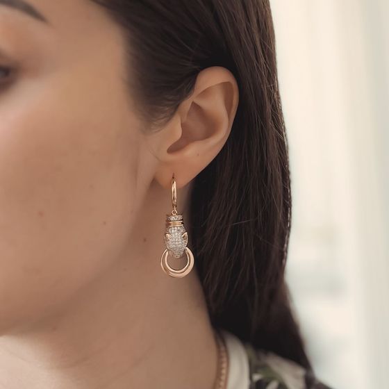 Золоті сережки з фіанітами 1.4ct