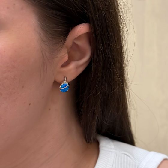 Silver earrings with opal 2.06ct