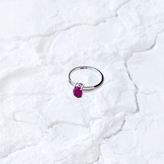 Silver ring with ruby 1.01ct
