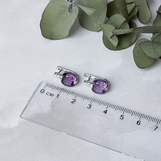 Silver earrings with alexandrite, 7.563 ct