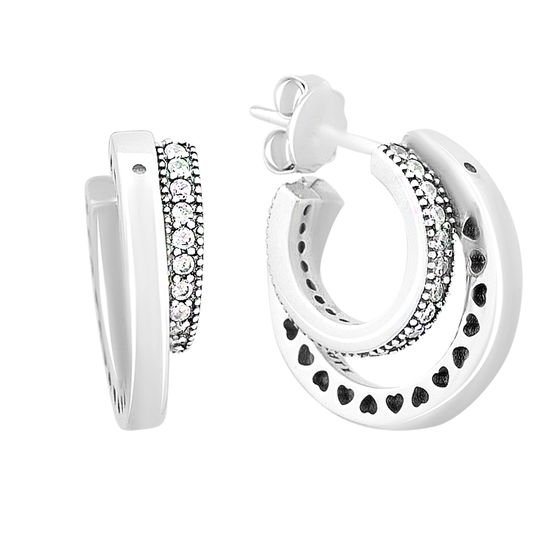 Срібні сережки з фіанітами