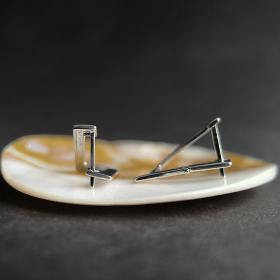Silver earrings without stones