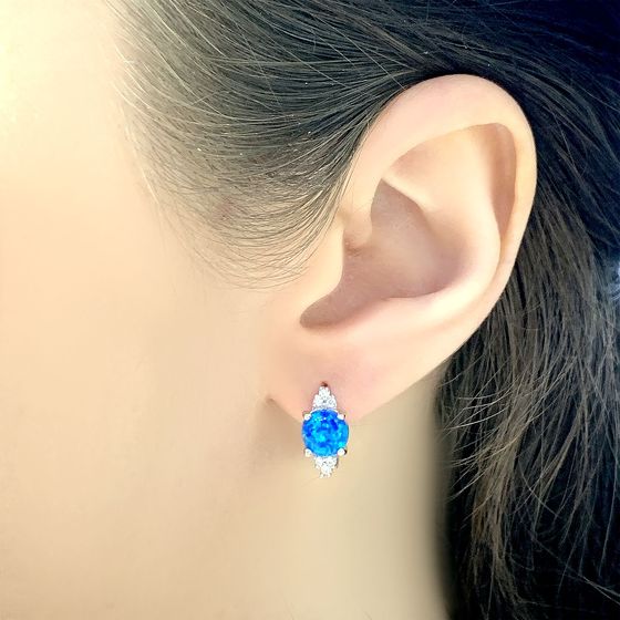 Серебряные серьги с опалом 1.435ct