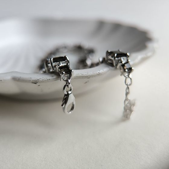 Серебряный браслет с раухтопазом (дымчатым кварцем)