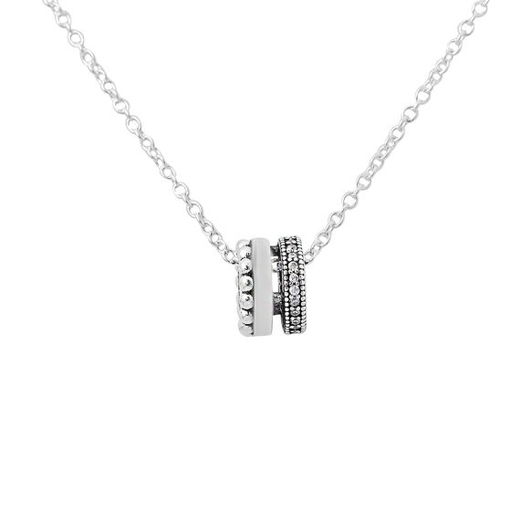 Silver necklace with phianites