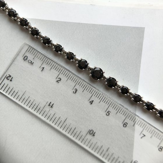 Серебряный браслет с раухтопазом (дымчатым кварцем)