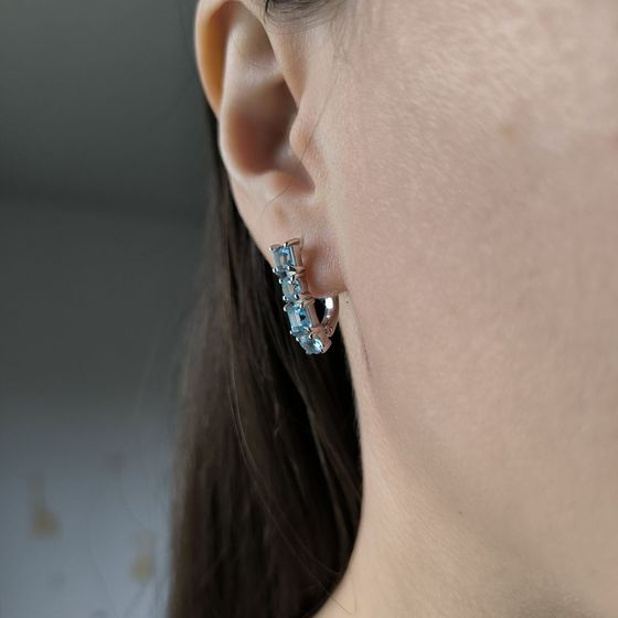 Серебряные серьги с топазом 2.725ct