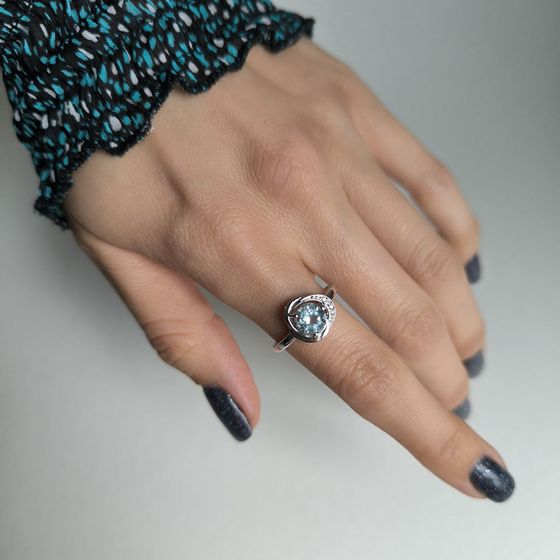 Срібна каблучка з топазом 1,544 карата