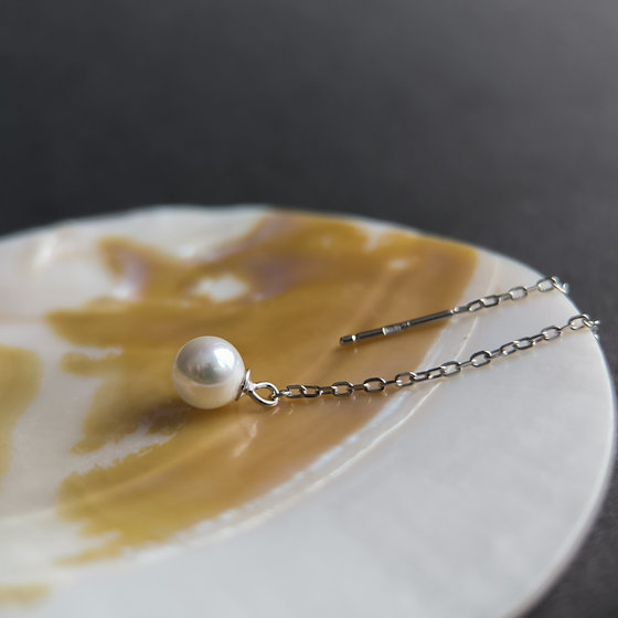 Silver earrings with pearls 2ct