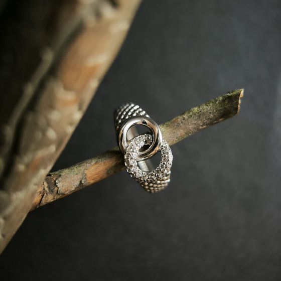 Silver ring with cubic zirconia