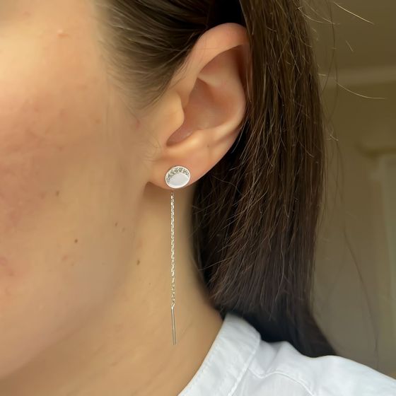 Золоті сережки з фіанітами 0.1ct