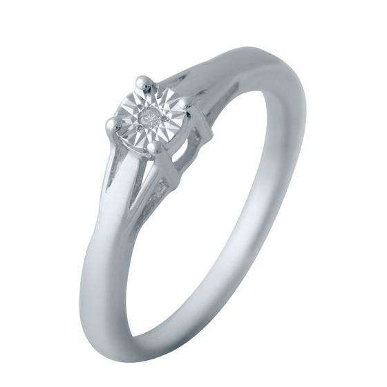 Серебряное кольцо с бриллиантом 0.009ct