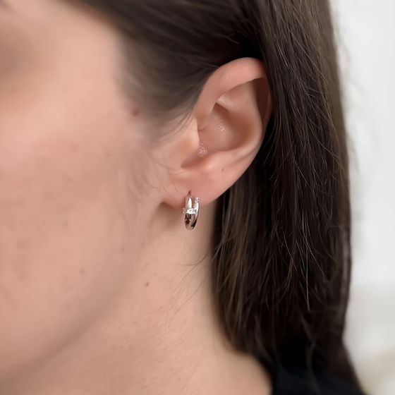 Silver Earrings with Fianites