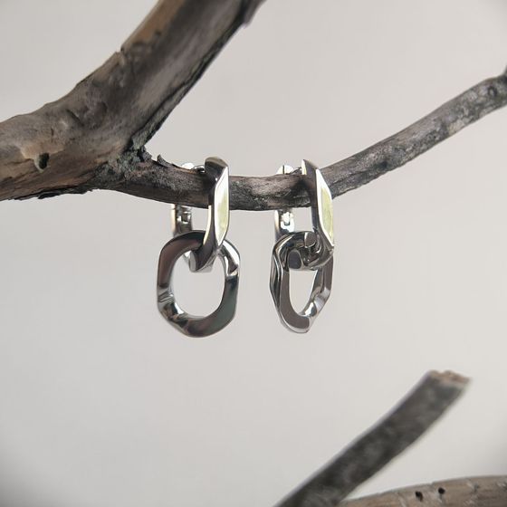Silver earrings without stones