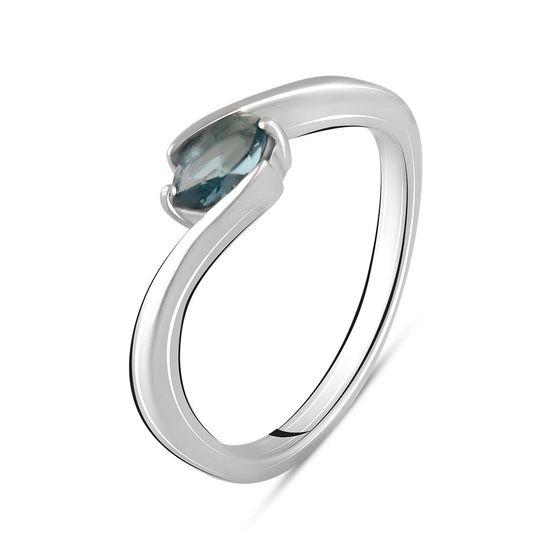 Серебряное кольцо с топазом Лондон Блю 0.317ct