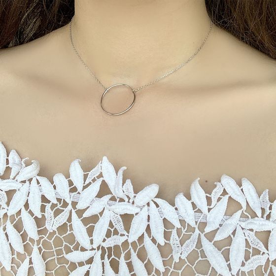 Silver necklace without stones