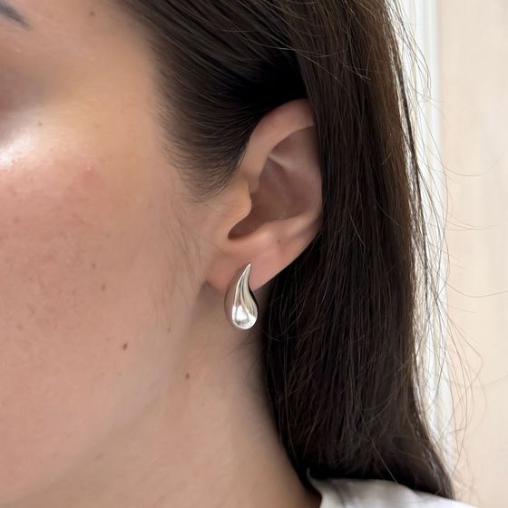 Silver earrings without stones