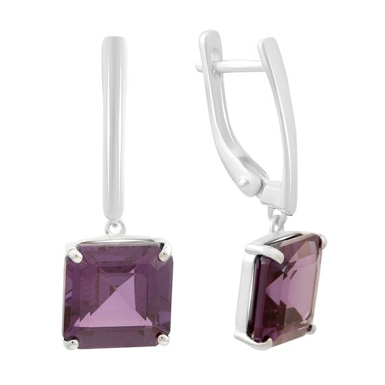 Серебряные серьги с александритом 12.55ct