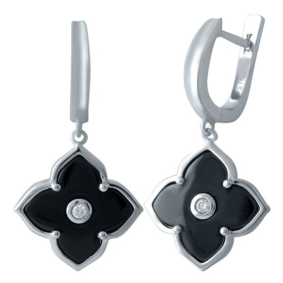 Silver earrings with ceramics