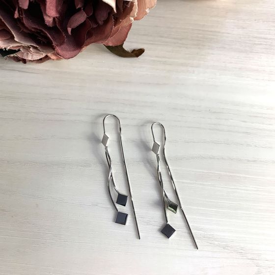 Серебряные серьги без камней