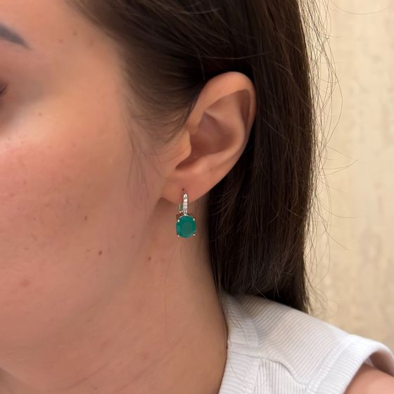 Серебряные серьги с агатом 4.932ct