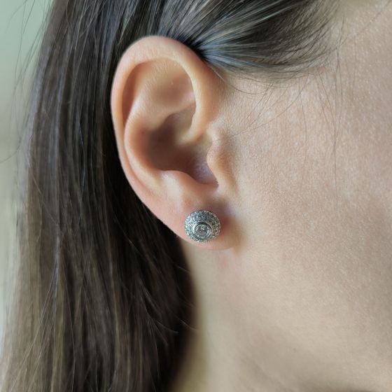 Срібні сережки з фіанітами