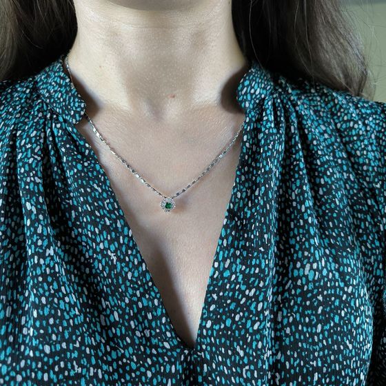 Срібна підвіска зі смарагдом nano 0.312ct