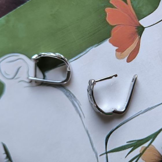 Серебряные серьги без камней