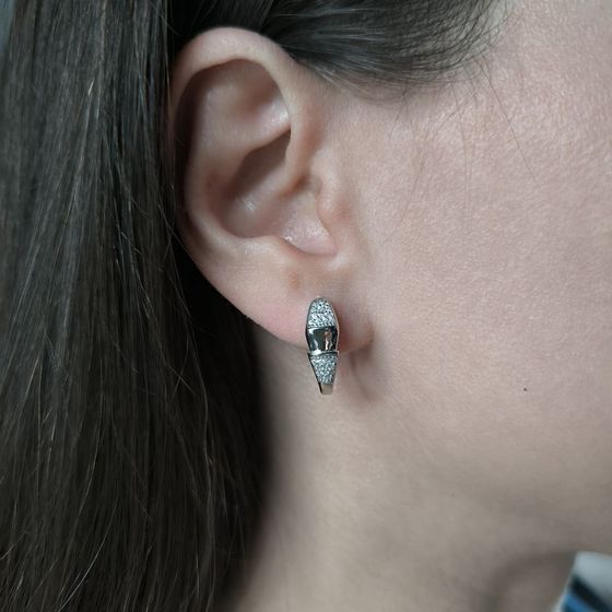 Срібні сережки з фіанітами