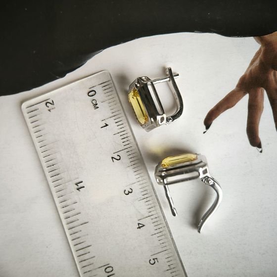 Серебряные серьги с цитрином nano 5.925ct