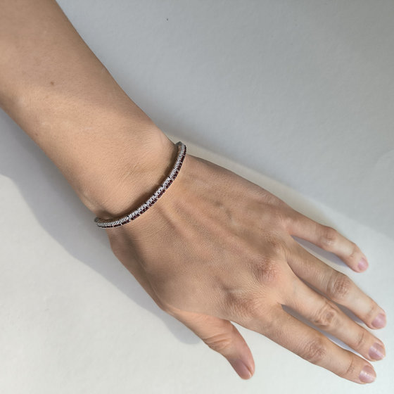 Срібний браслет з гранатом 4,35 карата