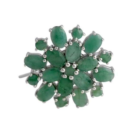 Срібна брошка зі смарагдом 5.885ct