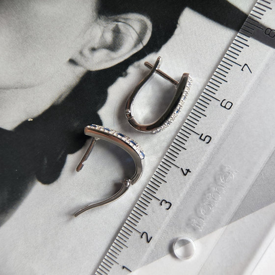 Срібні сережки з сапфіром nano 1.187ct