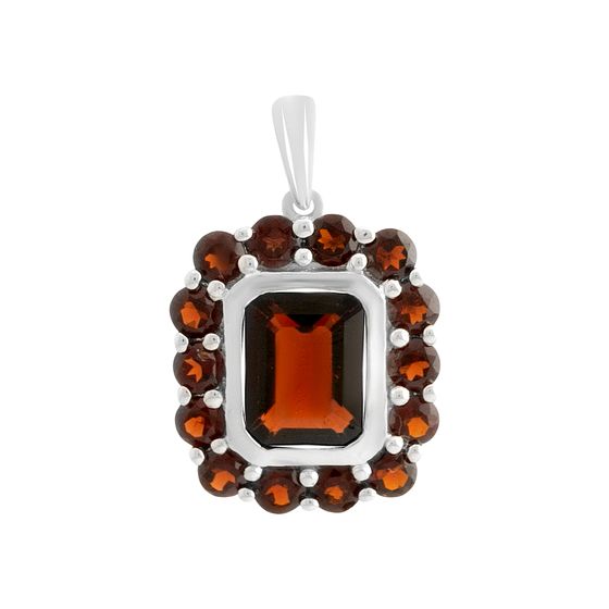 Серебряная подвеска с гранатом 4.575ct