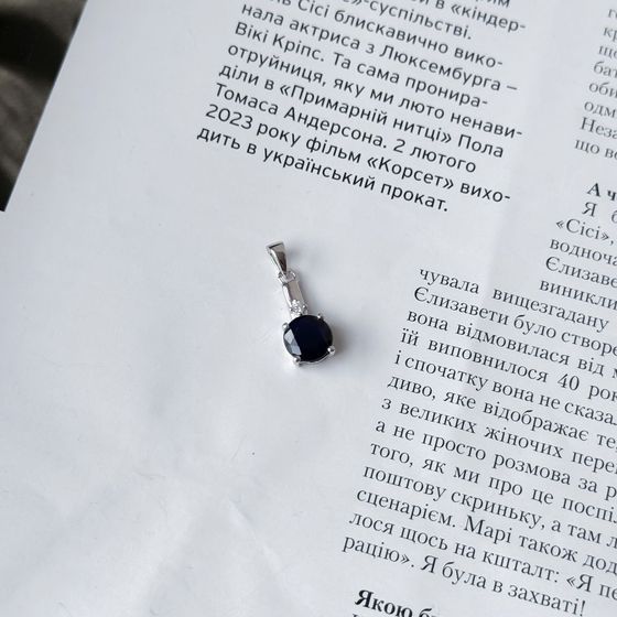 Silver pendant with sapphire 2.503ct