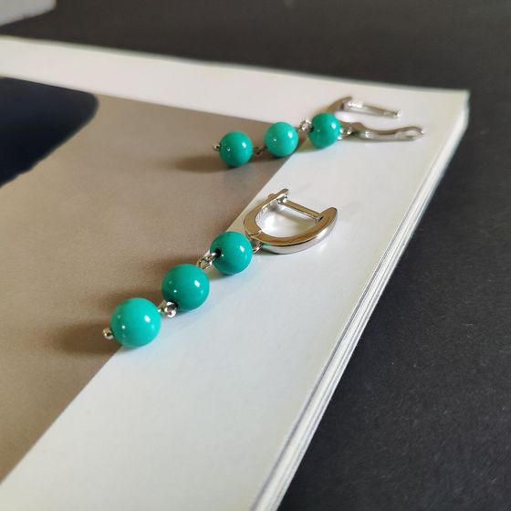 Silver earrings with turquoise
