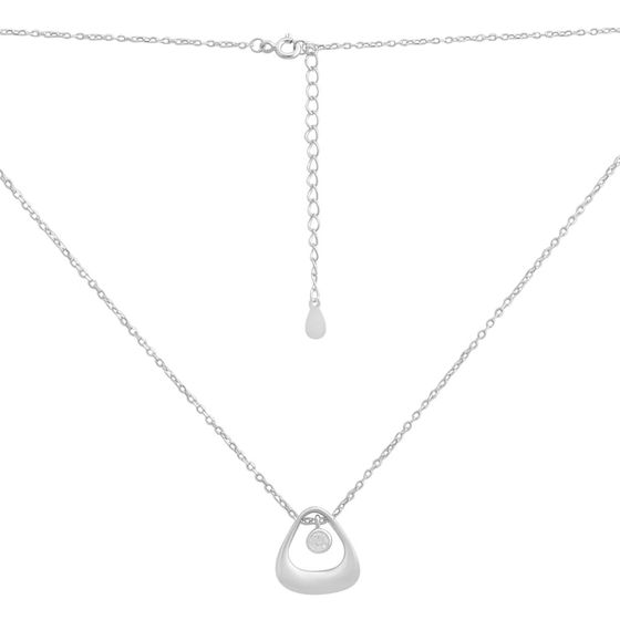 Silver necklace with phianites