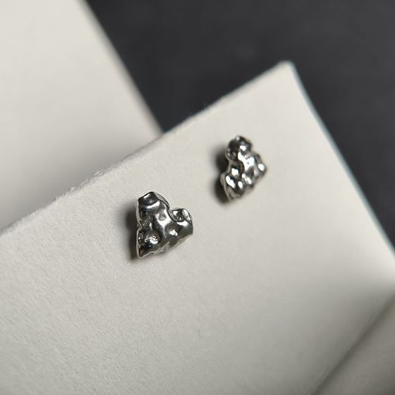 Silver earrings without stones