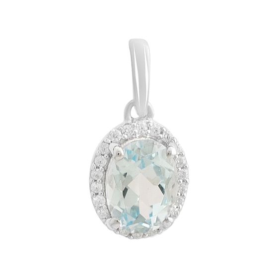 Серебряная подвеска с топазом 1.633ct, фианитами