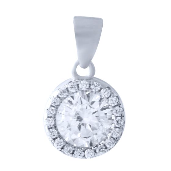 Silver pendant with phianites