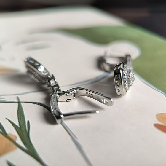 Silver Earrings with Fianites
