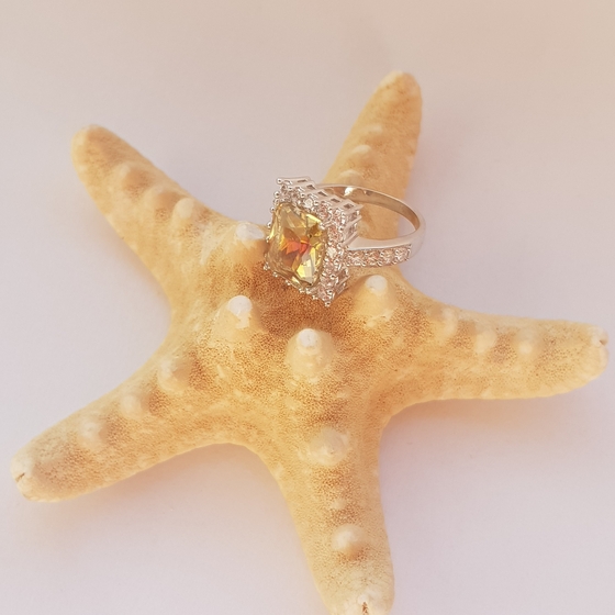 Silver ring with citrine nano 4.18ct
