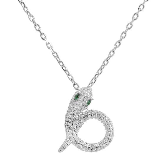 Silver necklace with phianites