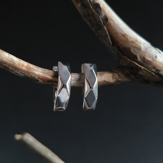 Silver earrings without stones